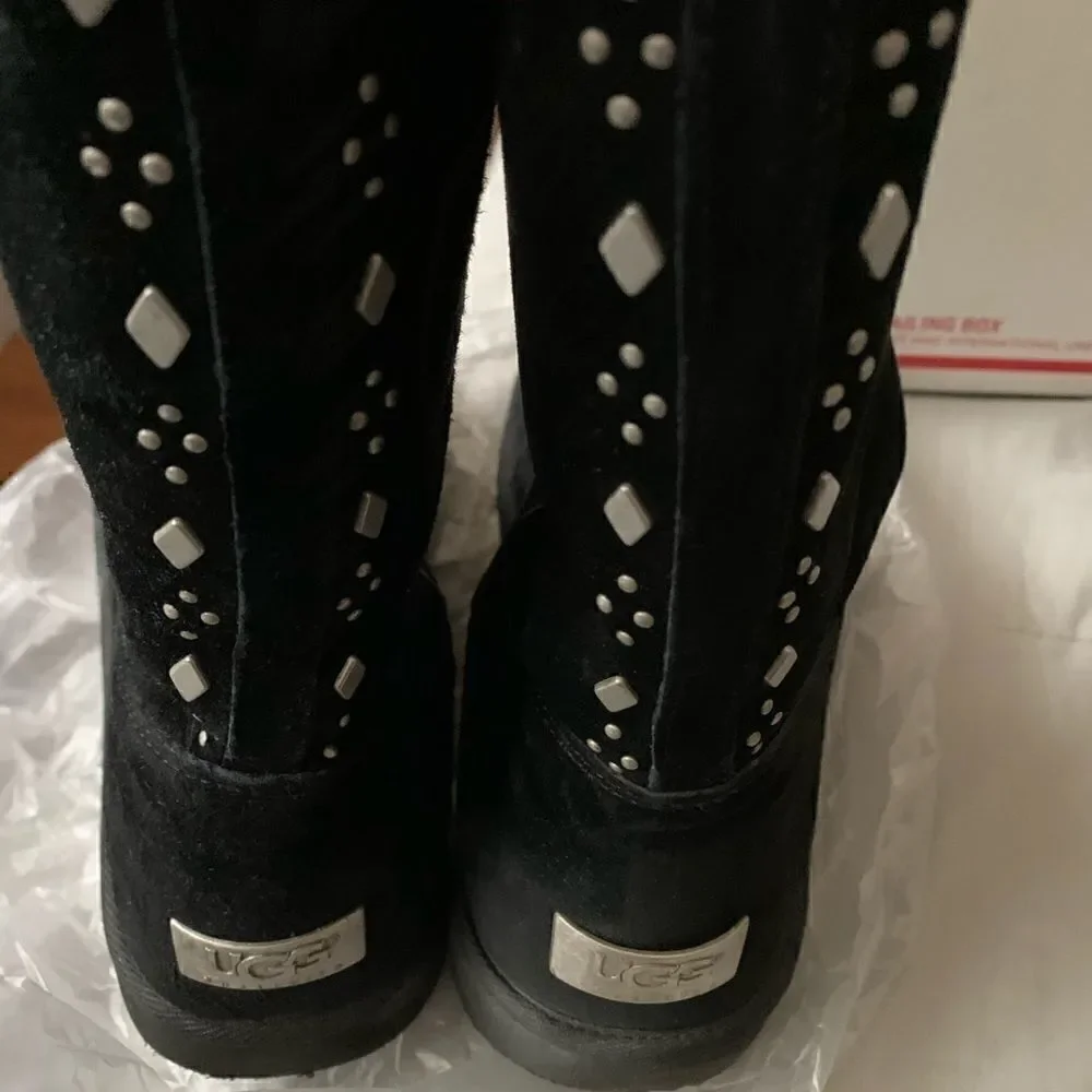 Black Studded Tall Uggs Australia
